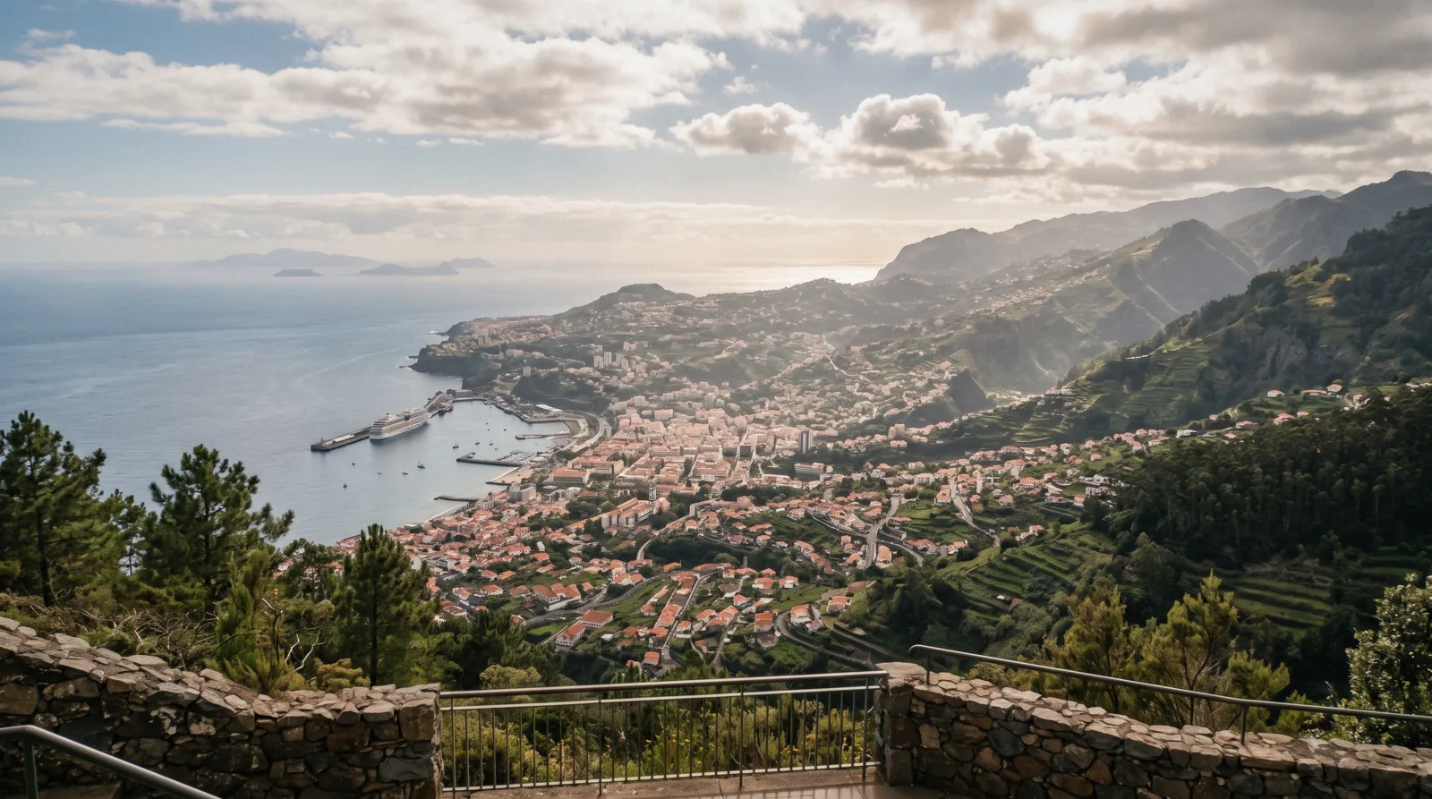 Morning light over the Funchal bay and hillside, the mild climate behind Funchal weather by month